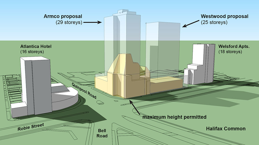 Write to Stop 20+ or 29-storeys at Quinpool/Robie