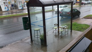 Enjoy the wait - Bus shelter Robie at Charles